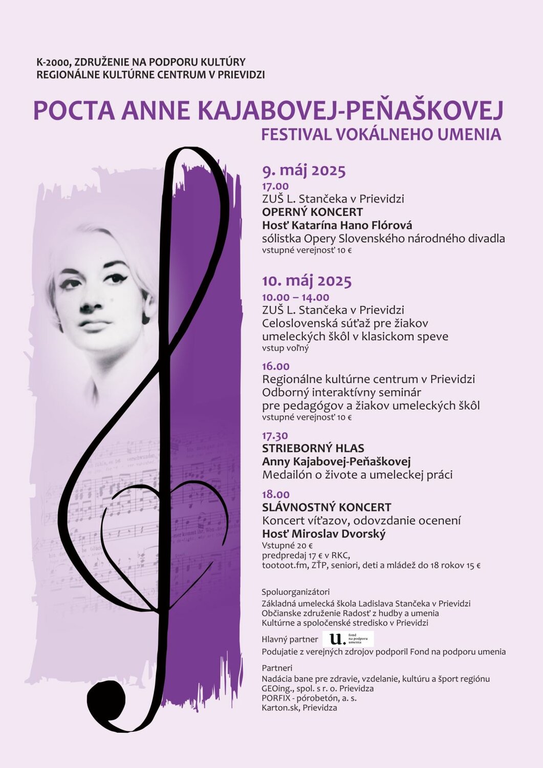 Festival vokálneho umenia - Pocta Anne Kajabovej-Peňaškovej - plagát