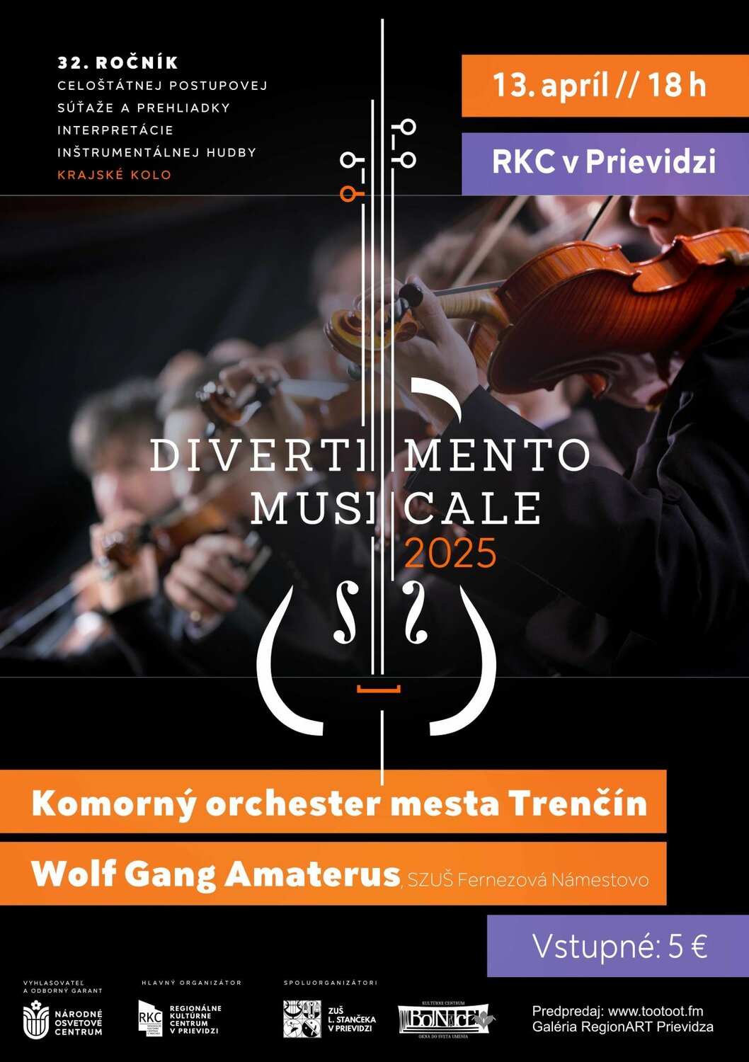 Koncert komorných orchestrov - plagát
