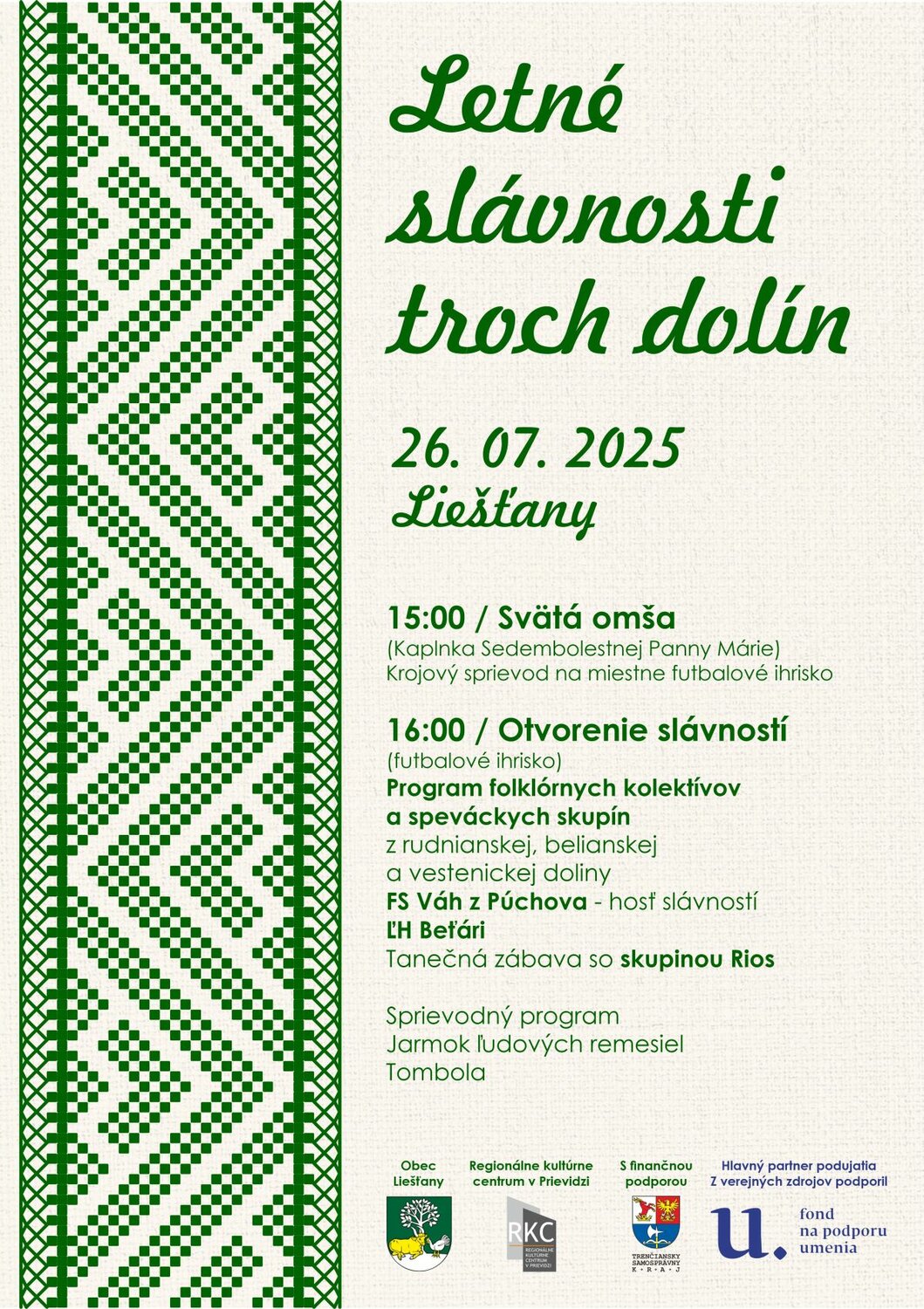 Letné slávnosti troch dolín 2025 - plagát