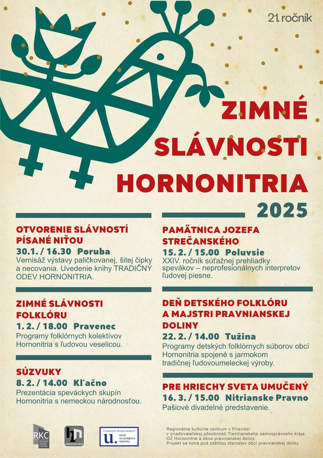 Zimné slávnosti Hornonitria 2025 - plagát