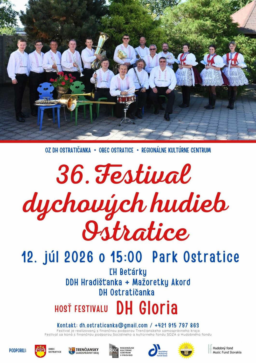 Festival dychových hudieb Ostratice 2026 - plagát