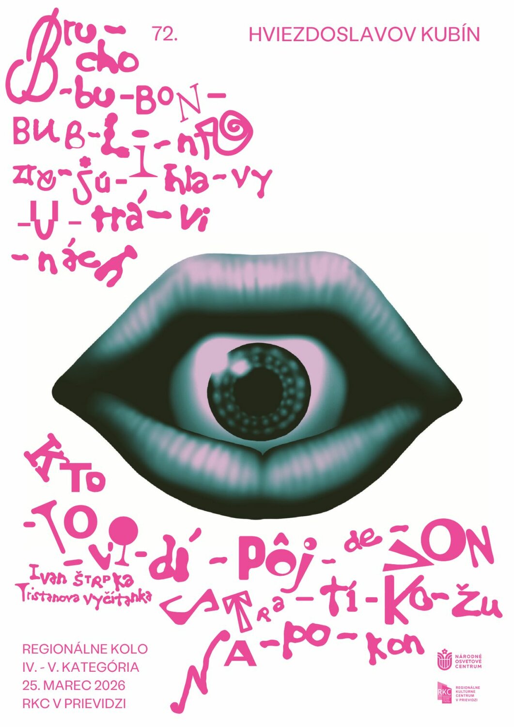 Hviezdoslavov Kubín 2026 - regionálne kolá - plagát
