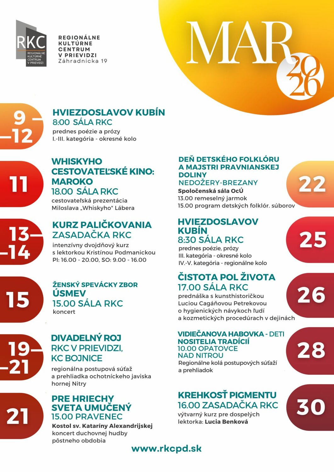 Mesačný plagát - marec 2026 - plagát