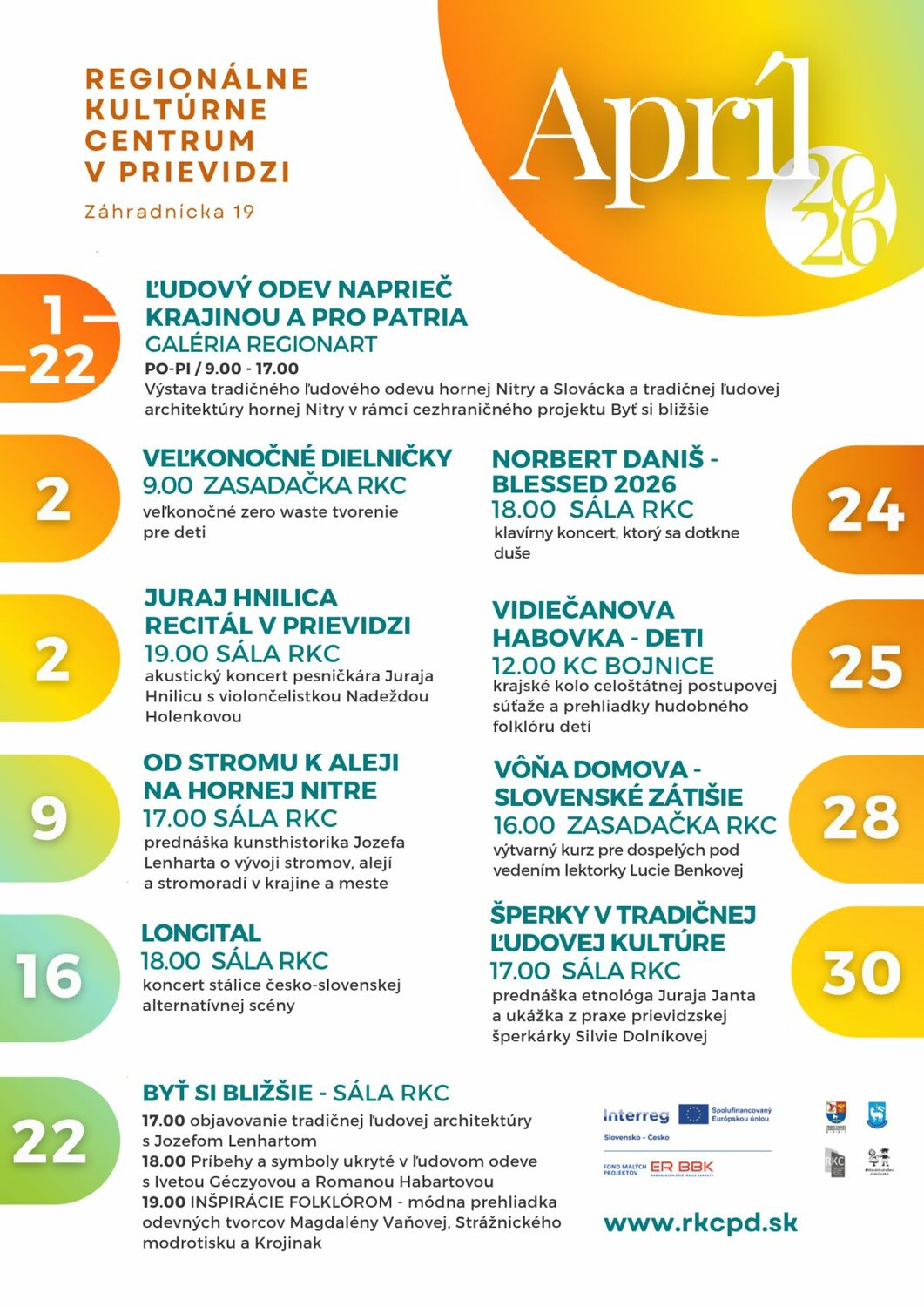 Mesačný plagát - apríl 2026 - plagát