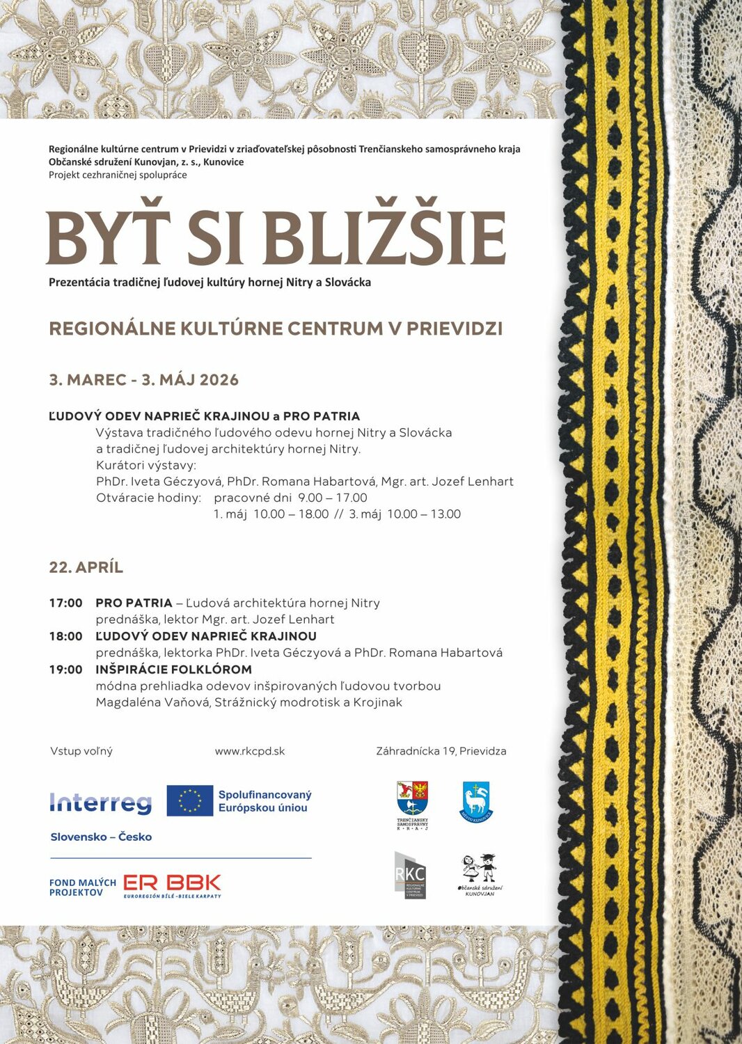 Ľudový odev naprieč krajinou a Pro Patria - plagát