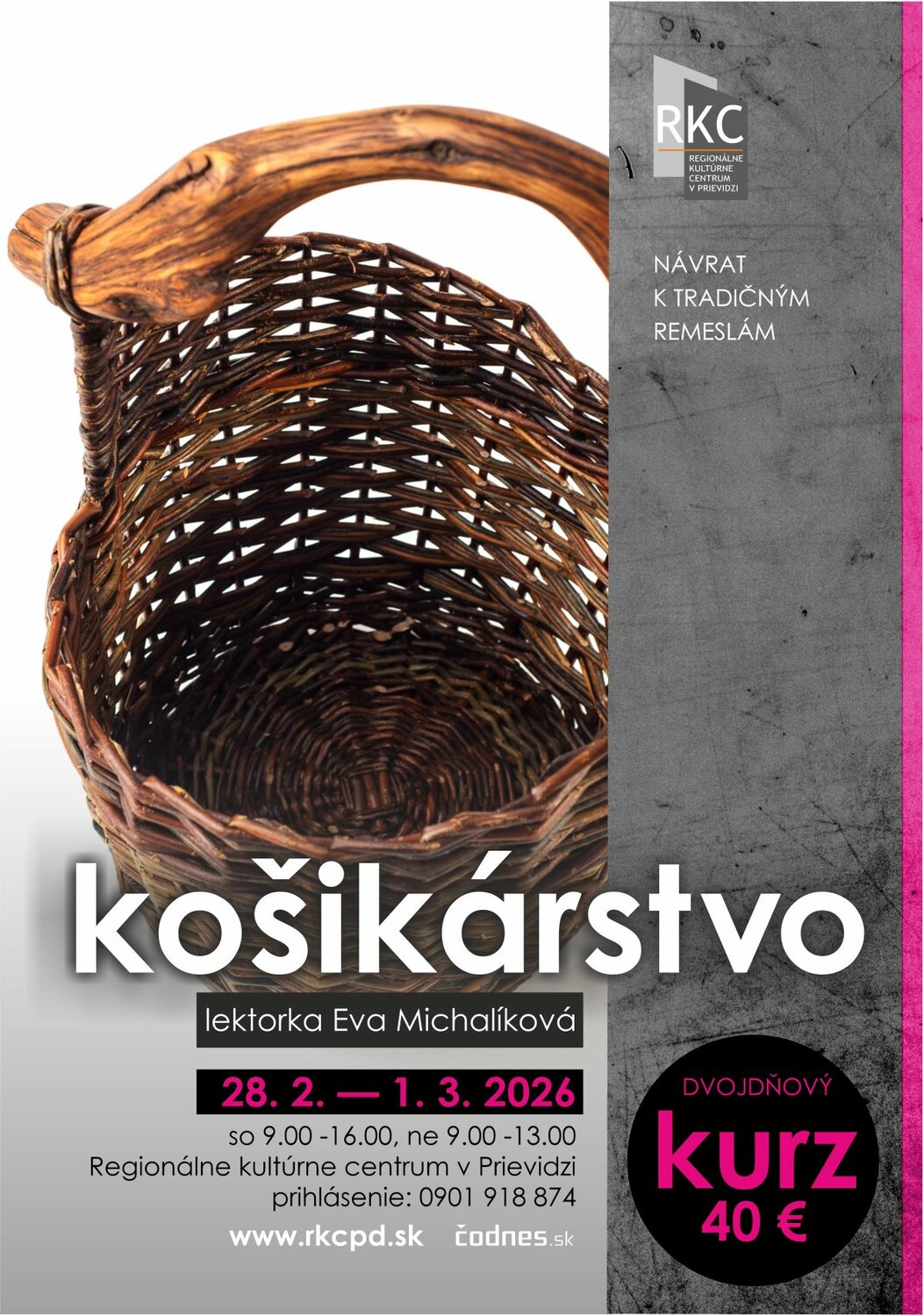 Kurz košikárstva 2026 - plagát