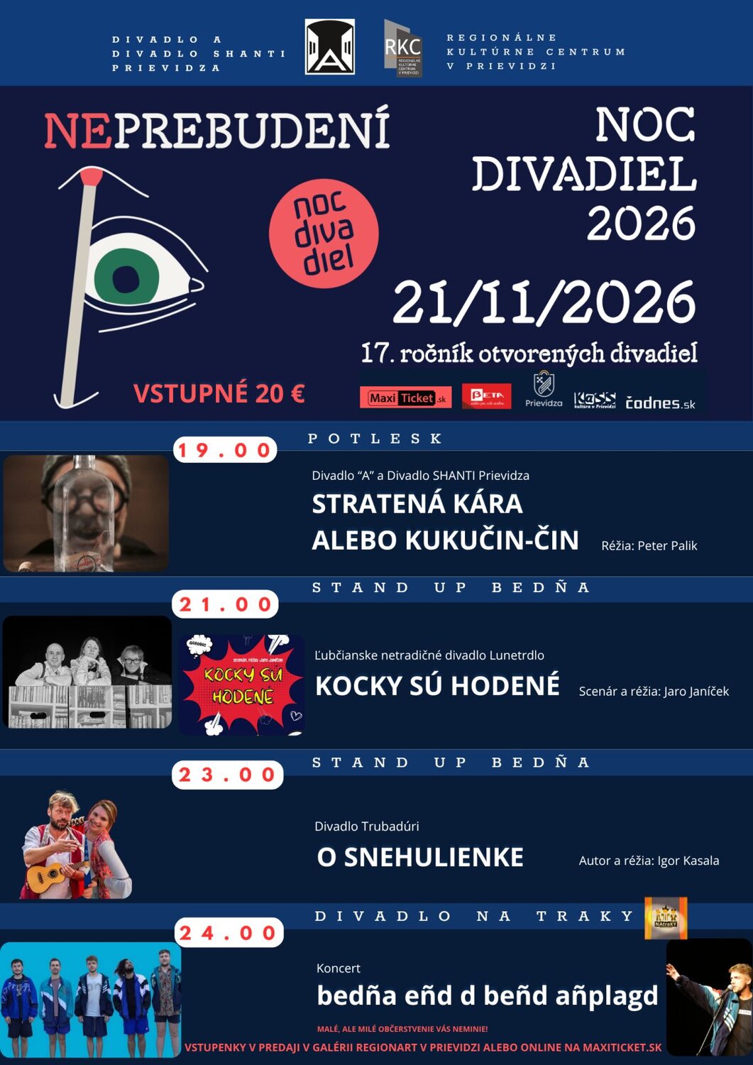 Neprebudení - Noc divadiel 2026 - plagát