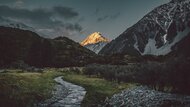 Peter Mečiar: Posledné lúče slnka na Mount Cook, Nový Zéland 2013 (copyright peter meciar 2015)