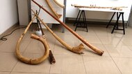Fujary trombity Jána Procnera na výstave "Pieseň spod rúk zrodená" v galérii Regionart pri RKC