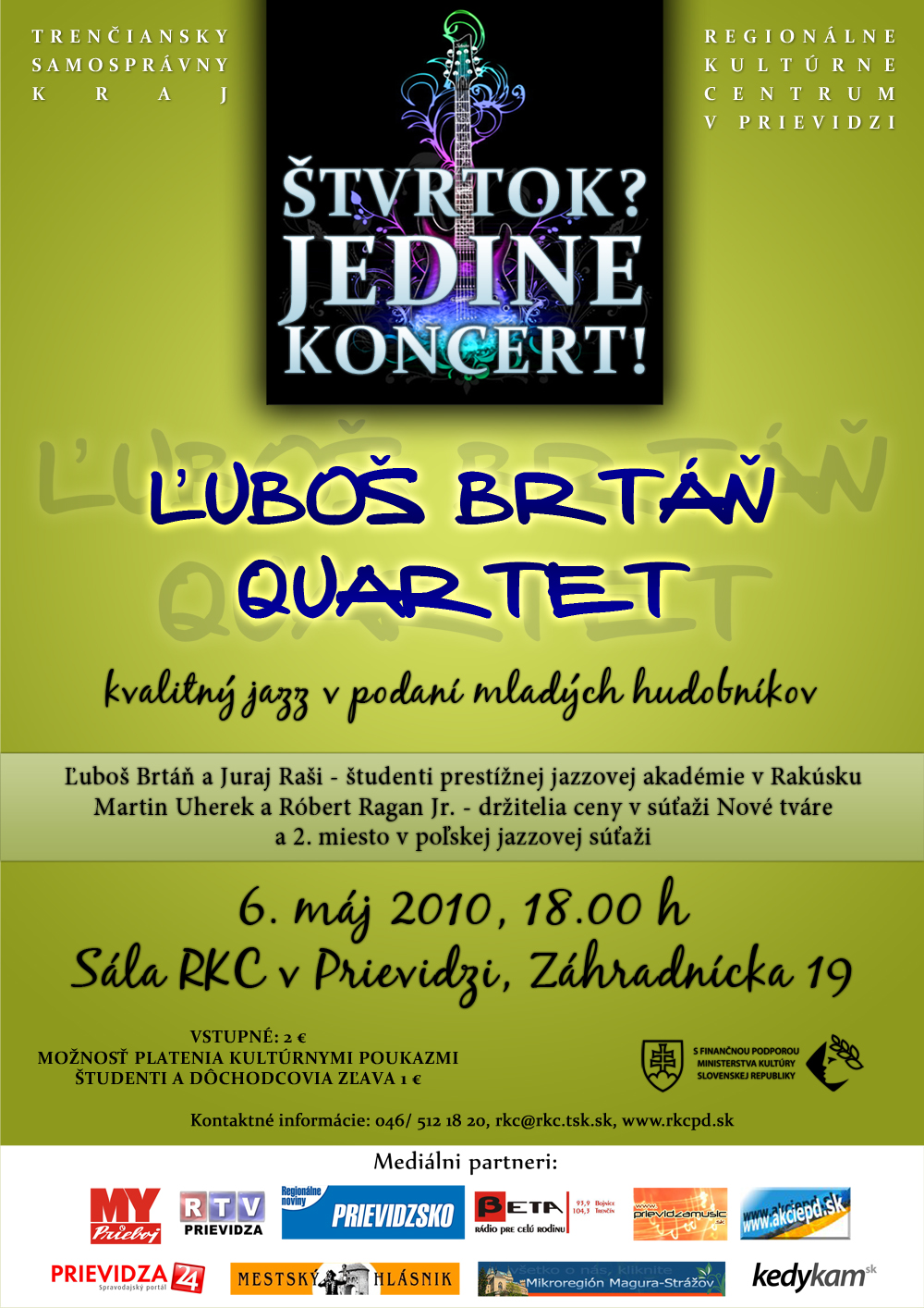 ŠJK - Ľuboš Brtáň Quartet - plagát