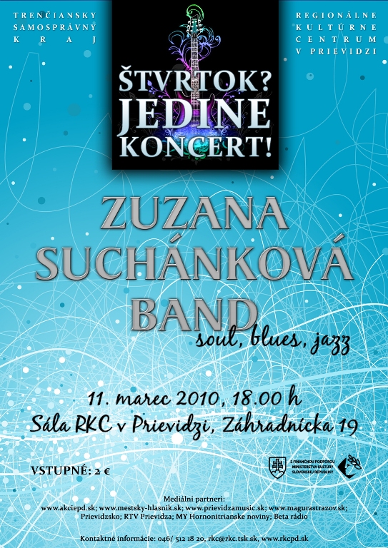 Štvrtok? Jedine koncert! Zuzana Suchánková